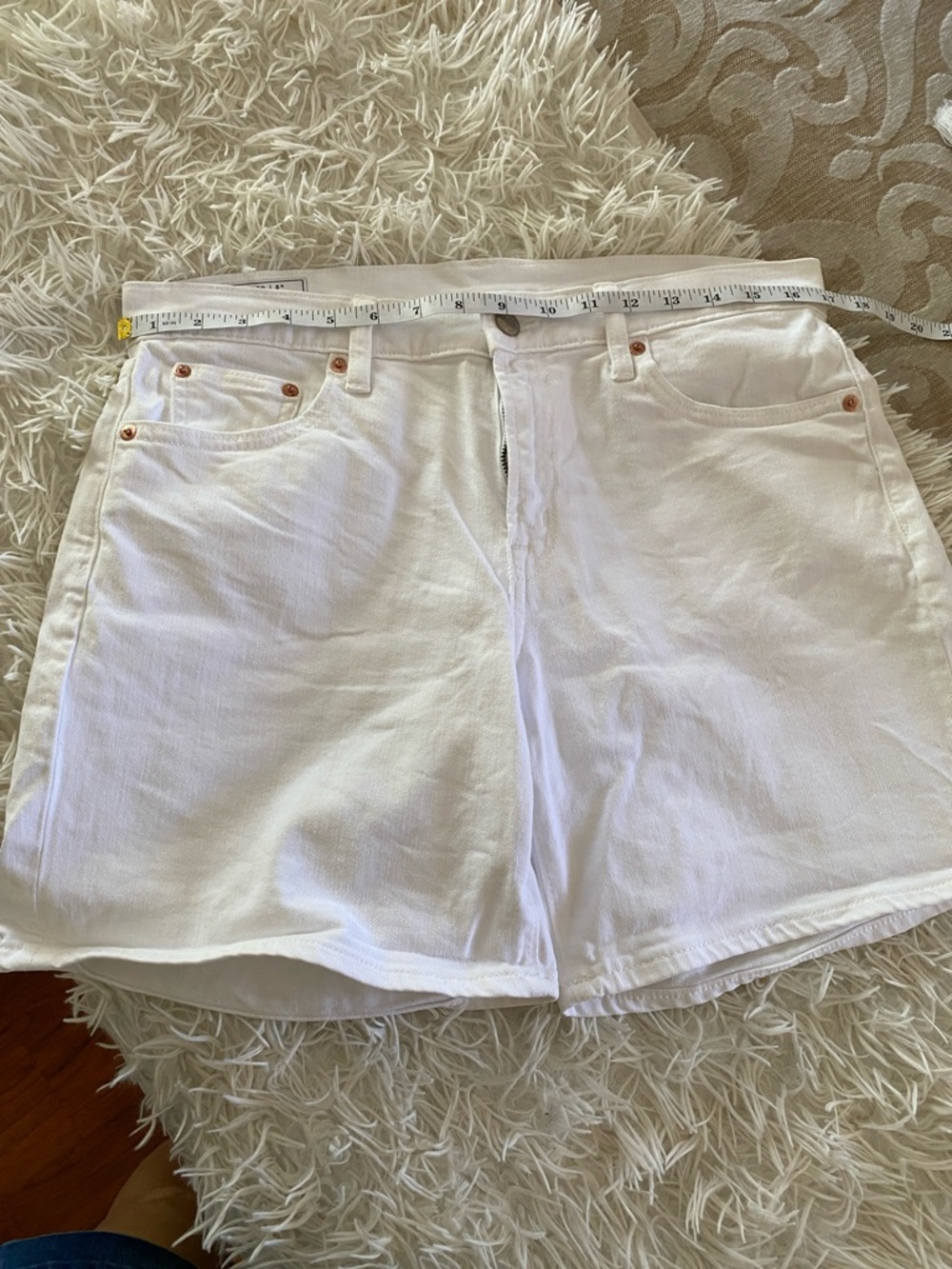 GAP White Girlfriend Shorts 29/8 Mid Rise Denim - Picture 8 of 9